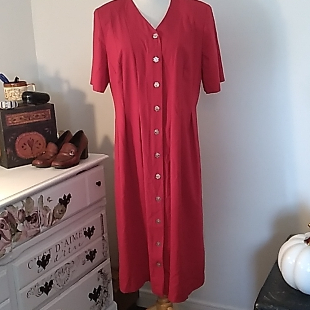 Vintage 80s Kathy Lee red dress 💃 sz 12